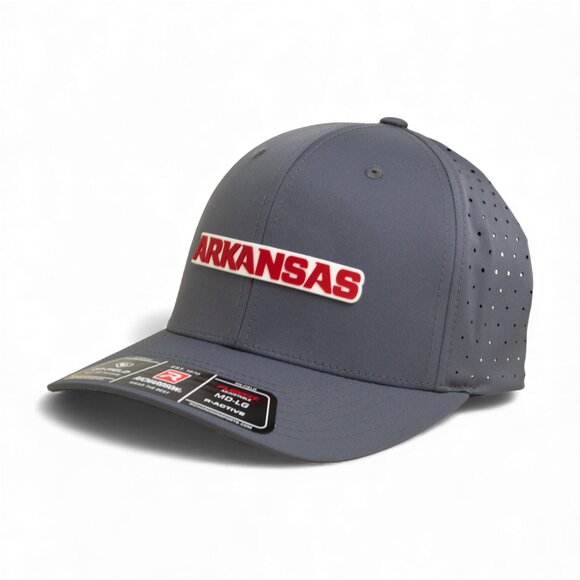 Arkansas Razorbacks ARKANSAS Red 3D Laser Perf R-Flex Cap- Charcoal - Picture 2 of 3